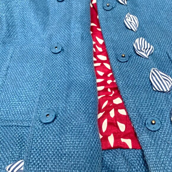 Boden‎ Azrue Linen Blend Peter Pan Collar Cropped Blazer - Picture 11 of 12